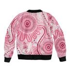 NAIDOC Week 2025 Indigenous Sleeve Zip Bomber Jacket Breast Cancer Pink Ribbon