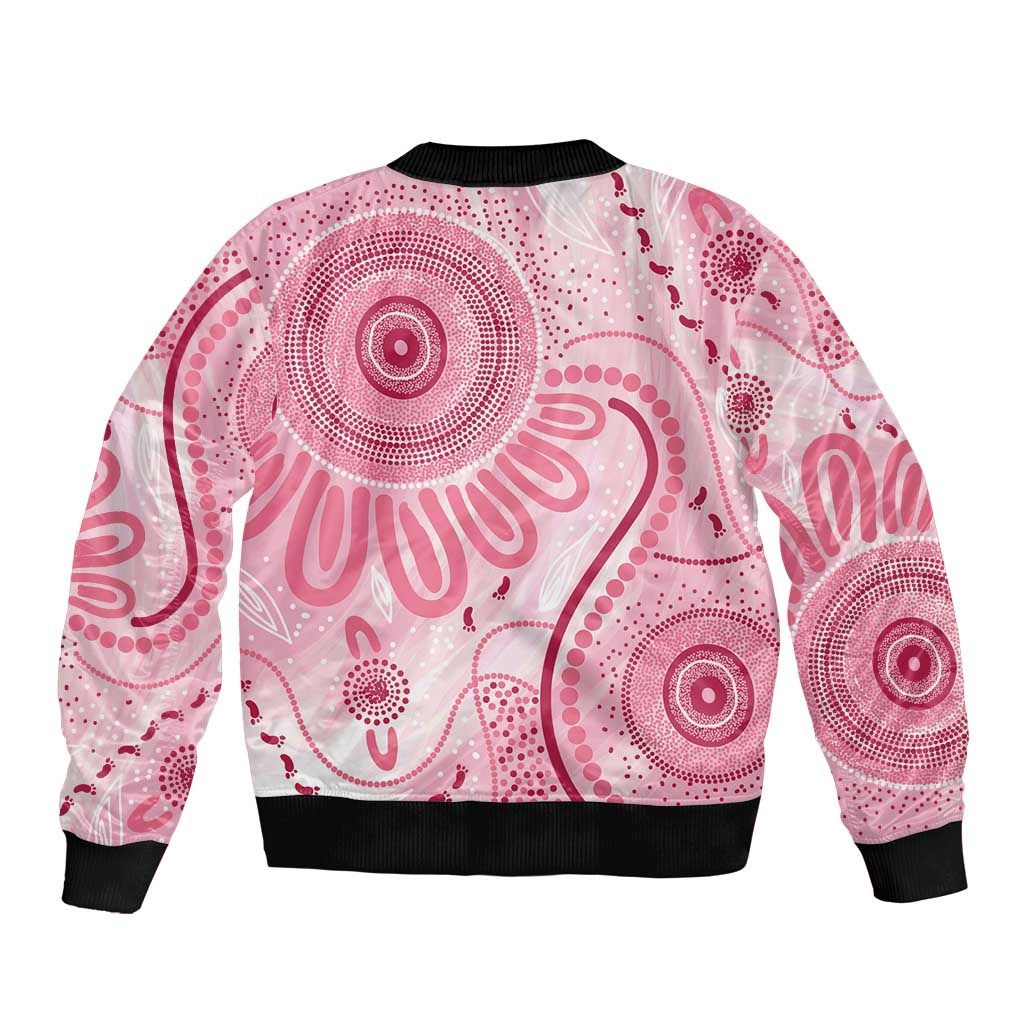 NAIDOC Week 2025 Indigenous Sleeve Zip Bomber Jacket Breast Cancer Pink Ribbon