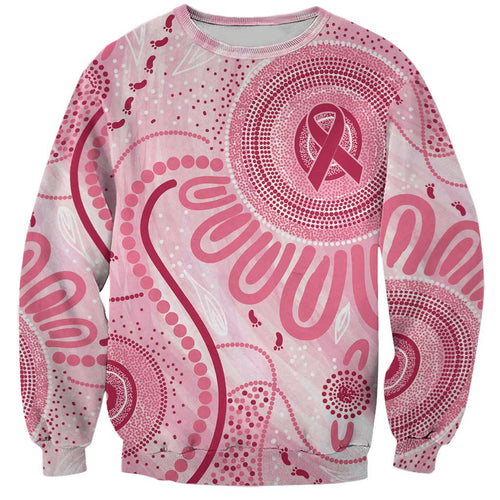 NAIDOC Week 2025 Indigenous Sweatshirt Breast Cancer Pink Ribbon