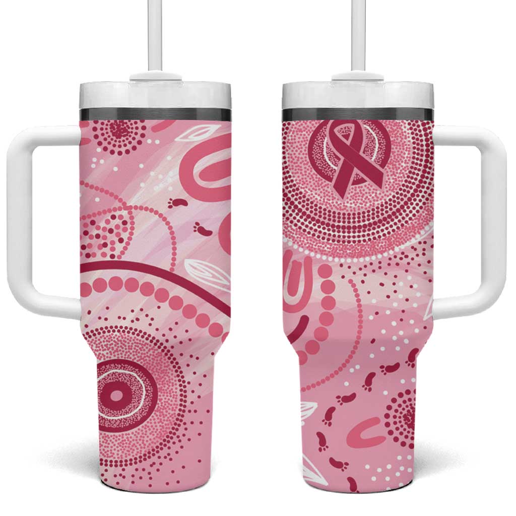 NAIDOC Week 2025 Indigenous Tumbler With Handle Breast Cancer Pink Ribbon