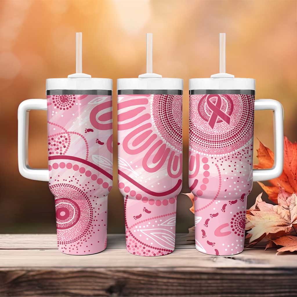 NAIDOC Week 2025 Indigenous Tumbler With Handle Breast Cancer Pink Ribbon
