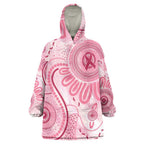 NAIDOC Week 2025 Indigenous Wearable Blanket Hoodie Breast Cancer Pink Ribbon