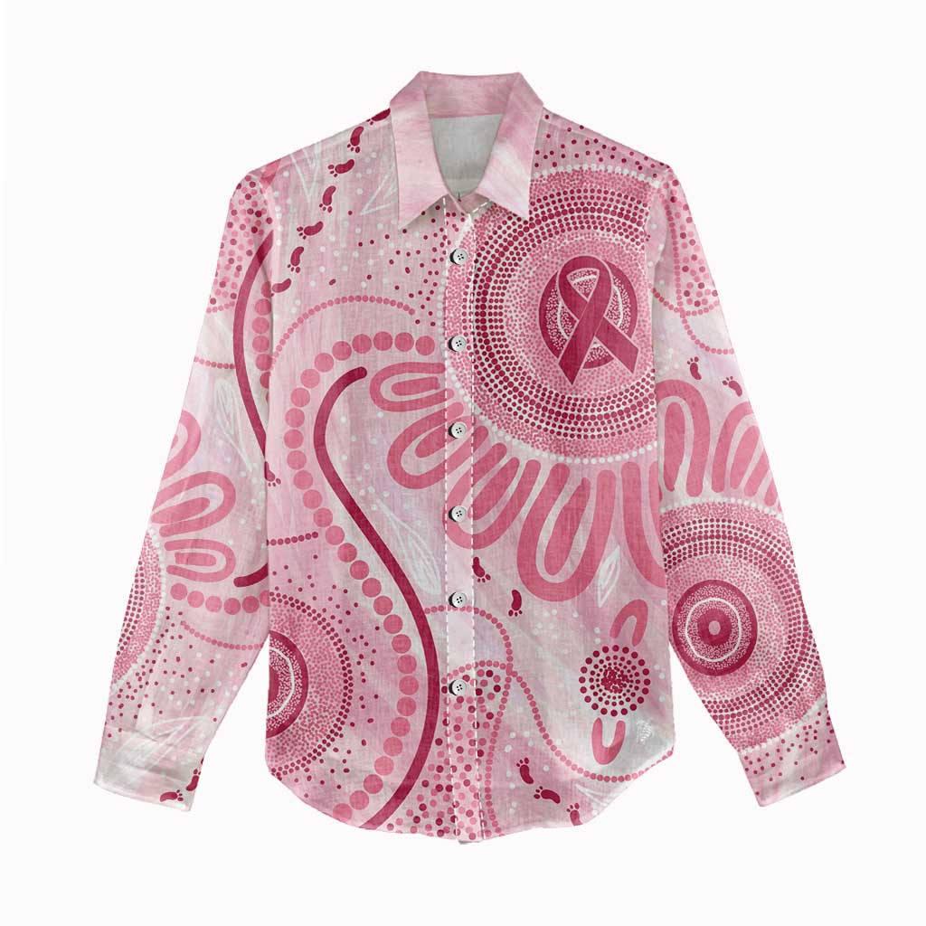 NAIDOC Week 2025 Indigenous Women Casual Shirt Breast Cancer Pink Ribbon