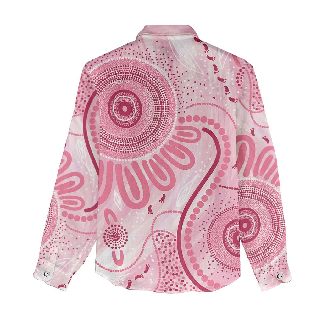NAIDOC Week 2025 Indigenous Women Casual Shirt Breast Cancer Pink Ribbon
