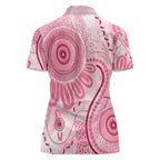 NAIDOC Week 2025 Indigenous Women Polo Shirt Breast Cancer Pink Ribbon