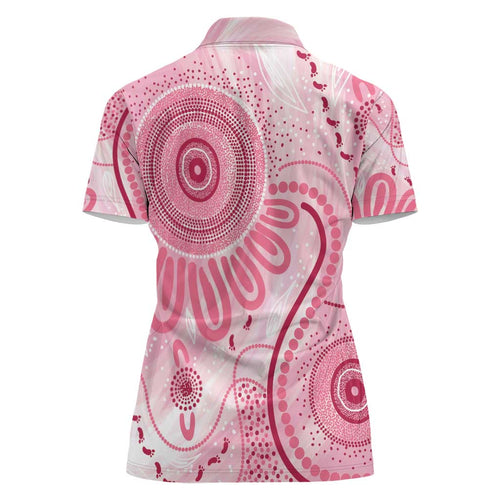 NAIDOC Week 2025 Indigenous Women Polo Shirt Breast Cancer Pink Ribbon