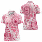 NAIDOC Week 2025 Indigenous Women Polo Shirt Breast Cancer Pink Ribbon