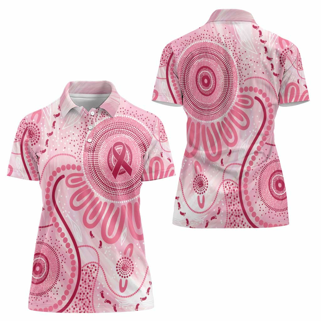 NAIDOC Week 2025 Indigenous Women Polo Shirt Breast Cancer Pink Ribbon
