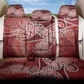 Aotearoa Maori Koru Curves Back Car Seat Cover Silver Ferns - Crimson Red