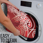 Aotearoa Maori Koru Curves Bathroom Set Silver Ferns - Crimson Red