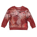 Aotearoa Maori Koru Curves Kid Ugly Christmas Sweater Silver Ferns - Crimson Red