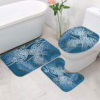 Aotearoa Maori Koru Curves Bathroom Set Silver Ferns - Navy Blue