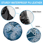 Aotearoa Maori Koru Curves Spare Tire Cover Silver Ferns - Navy Blue