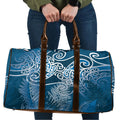 Aotearoa Maori Koru Curves Travel Bag Silver Ferns - Navy Blue