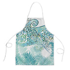Aotearoa Maori Koru Curves Apron Mossy Paua Shell