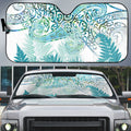 Aotearoa Maori Koru Curves Auto Sun Shade Mossy Paua Shell