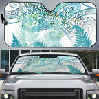 Aotearoa Maori Koru Curves Auto Sun Shade Mossy Paua Shell