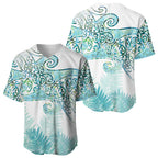 Aotearoa Maori Koru Curves Baseball Jersey Mossy Paua Shell