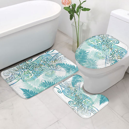 Aotearoa Maori Koru Curves Bathroom Set Mossy Paua Shell