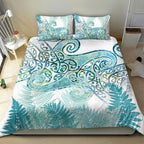 Aotearoa Maori Koru Curves Bedding Set Mossy Paua Shell