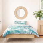 Aotearoa Maori Koru Curves Bedding Set Mossy Paua Shell