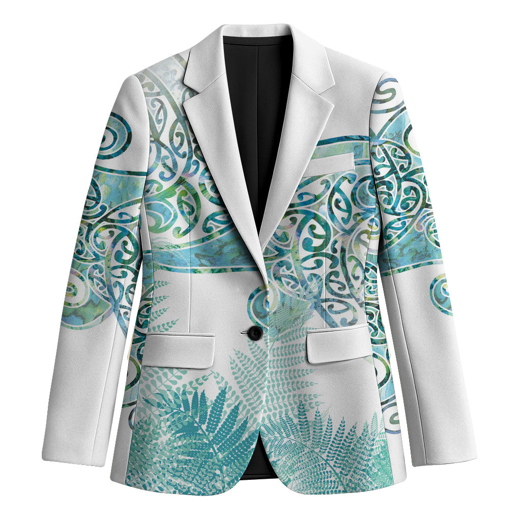 Aotearoa Maori Koru Curves Blazer Mossy Paua Shell