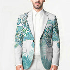 Aotearoa Maori Koru Curves Blazer Mossy Paua Shell
