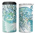 Aotearoa Maori Koru Curves 4 in 1 Can Cooler Tumbler Mossy Paua Shell