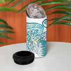 Aotearoa Maori Koru Curves 4 in 1 Can Cooler Tumbler Mossy Paua Shell