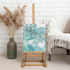Aotearoa Maori Koru Curves Canvas Wall Art Mossy Paua Shell