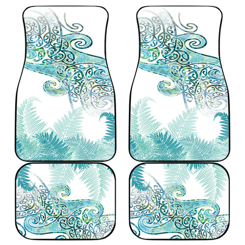 Aotearoa Maori Koru Curves Car Mats Mossy Paua Shell