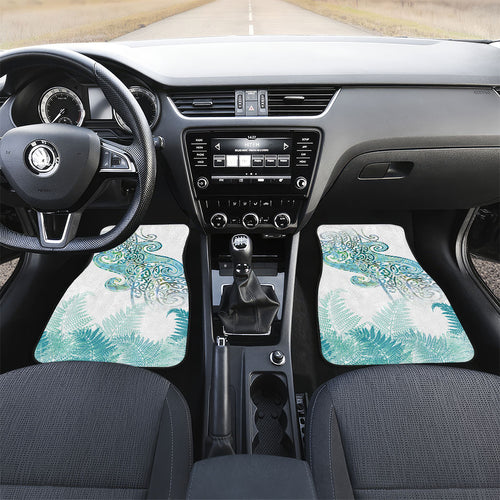 Aotearoa Maori Koru Curves Car Mats Mossy Paua Shell
