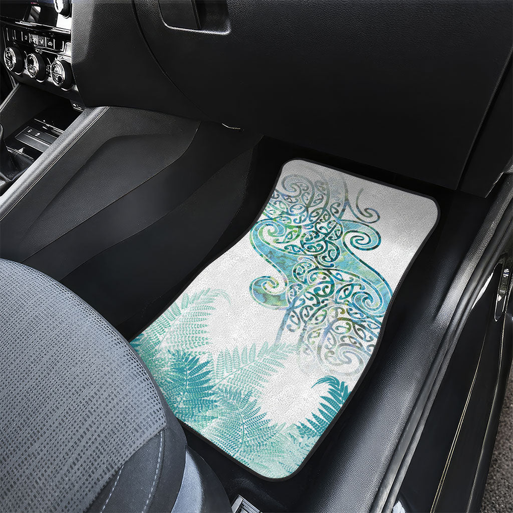 Aotearoa Maori Koru Curves Car Mats Mossy Paua Shell