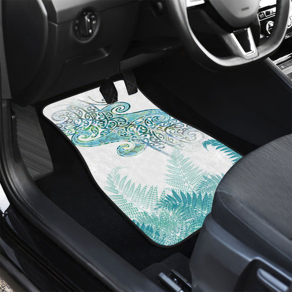 Aotearoa Maori Koru Curves Car Mats Mossy Paua Shell