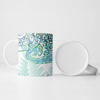 Aotearoa Maori Koru Curves Ceramic Mug Mossy Paua Shell