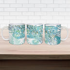 Aotearoa Maori Koru Curves Ceramic Mug Mossy Paua Shell