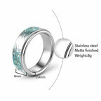 Aotearoa Maori Koru Curves Classic Ring Mossy Paua Shell