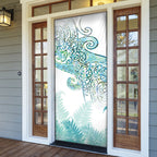 Aotearoa Maori Koru Curves Door Cover Mossy Paua Shell