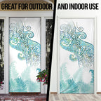 Aotearoa Maori Koru Curves Door Cover Mossy Paua Shell