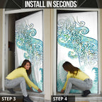 Aotearoa Maori Koru Curves Door Cover Mossy Paua Shell