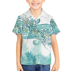 Aotearoa Maori Koru Curves Hawaiian Shirt Mossy Paua Shell