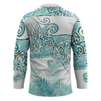Aotearoa Maori Koru Curves Hockey Jersey Mossy Paua Shell