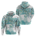 Aotearoa Maori Koru Curves Hoodie Mossy Paua Shell