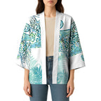 Aotearoa Maori Koru Curves Kimono Mossy Paua Shell