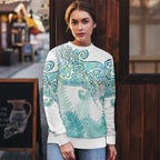 Aotearoa Maori Koru Curves Ugly Christmas Sweater Mossy Paua Shell