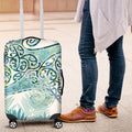 Aotearoa Maori Koru Curves Luggage Cover Mossy Paua Shell