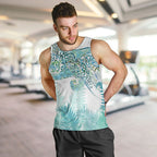 Aotearoa Maori Koru Curves Men Tank Top Mossy Paua Shell