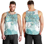 Aotearoa Maori Koru Curves Men Tank Top Mossy Paua Shell