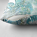 Aotearoa Maori Koru Curves Pillow Cover Mossy Paua Shell
