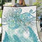Aotearoa Maori Koru Curves Quilt Mossy Paua Shell